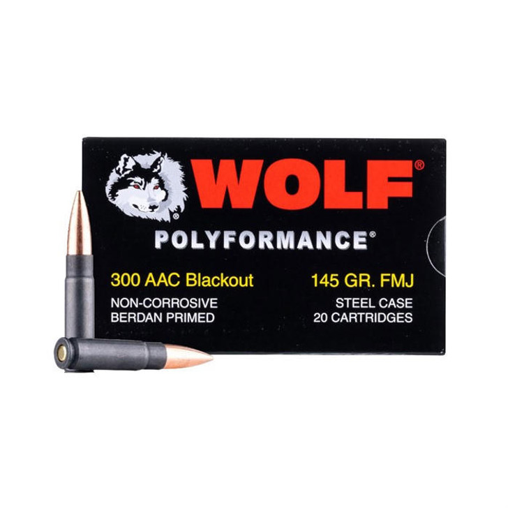 Wolf 300 Aac Blackout 145gr Full Metal Jacket Bimetal 20/box 