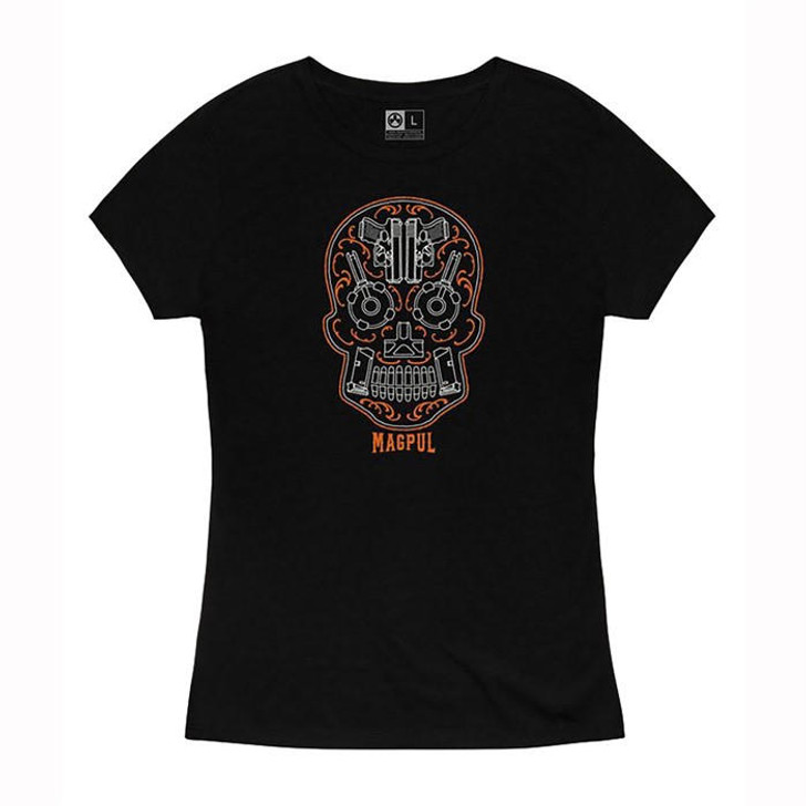 Magpul Women's Sugar Skull Blend T-shirt Sm Blk 