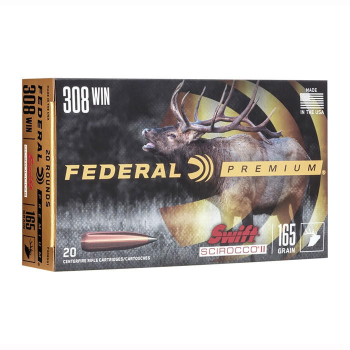 Federal 308 Winchester 165gr Scirocco Ii 20/box 