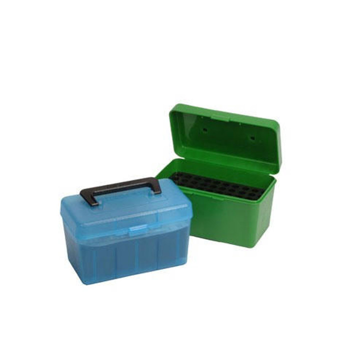 MTM Case-Gard Handle Carry Rifle Ammo Box 6mm - 30-06 Springfld 50 Rd Blue 