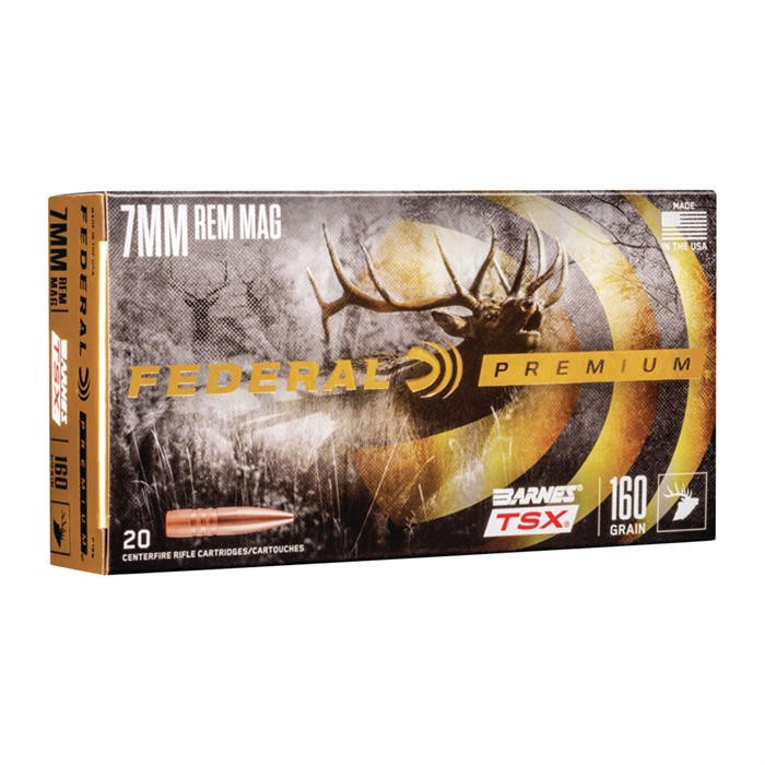 Federal 7mm Remington Magnum 160gr Barnes Tsx 20/box 
