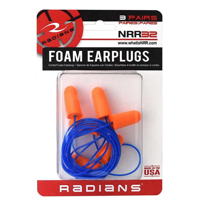 Radians Resistor 32 Disposable Foam Earplugs Corded 3 Pack 