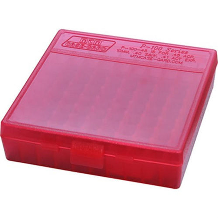 MTM Case-Gard Flip Top Pistol Ammo Box 38 Spl-357 Magnum 100 Round Red 