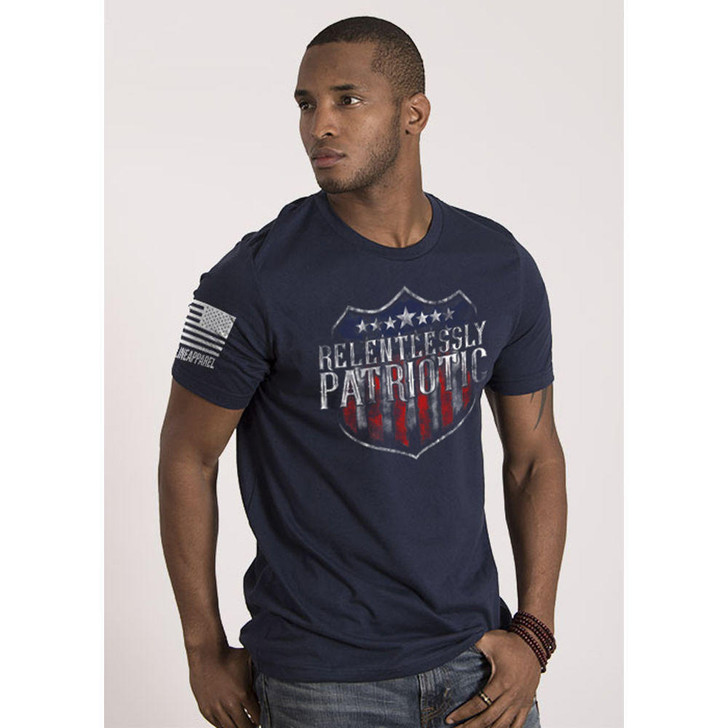 Nine Line Apparel Men's Relentlessly Patriotic T-shirt - Midnight Navy - Small 