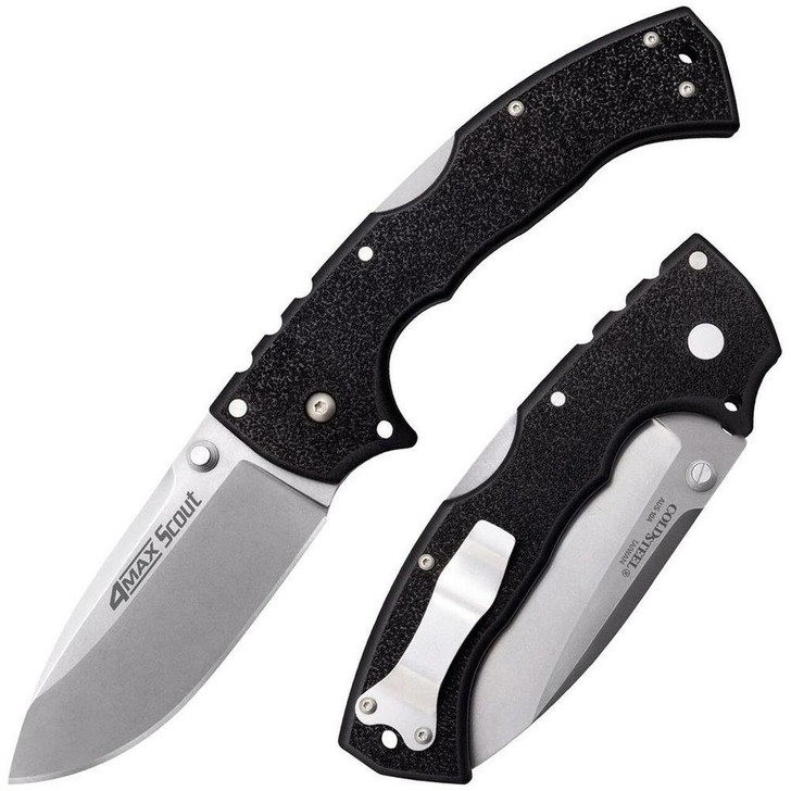 Cold Steel 4-max Scout Folding Knife - Drop Point, Black 