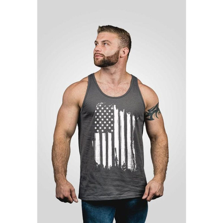 Nine Line Apparel America Jersey Tank - Small, Gray 