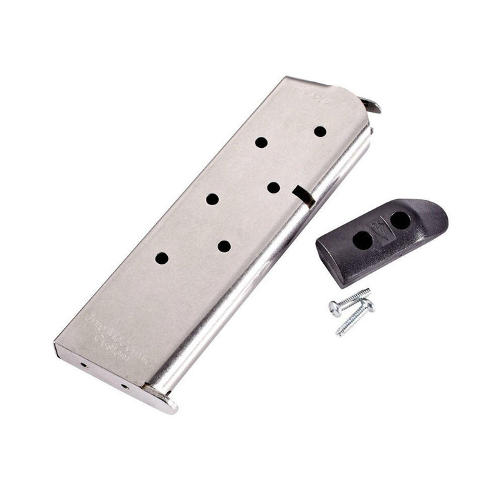 Chip McCormick Classic Full Size 1911 Magazine - 45 Acp, 7/rd, Stainless Steel W/ Base Pad 