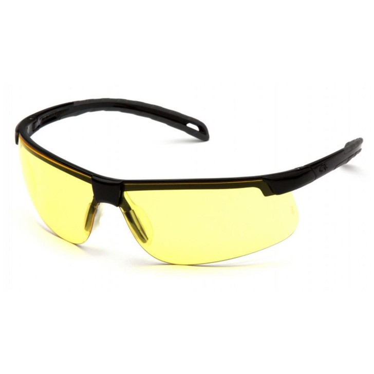 PYRAMEX SAFETY PRODUCTS Ever-lite Eye Protection - Amber Lens, Black Frame 