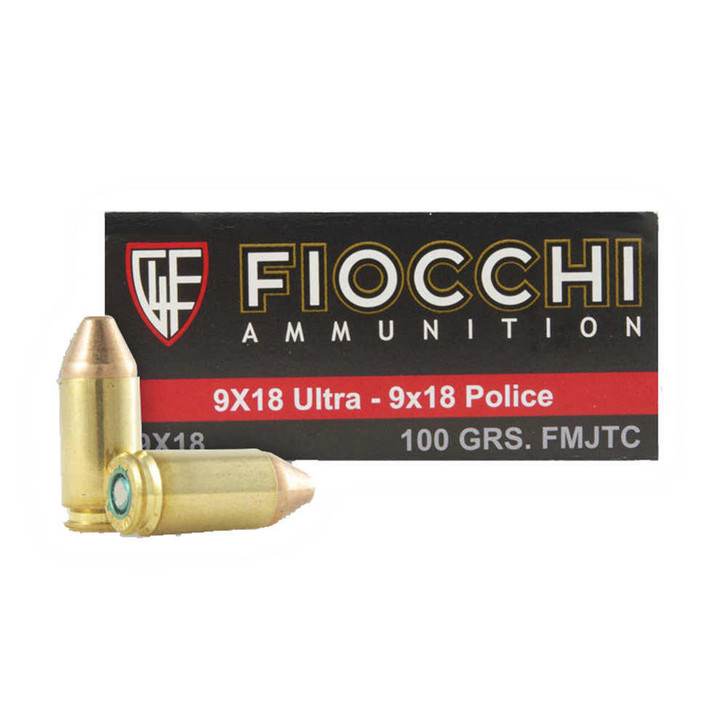 Fiocchi Ammunition Heritage Ammunition - 9x18mm Ultra, Fmjtc, 100 Gr, 1065 Fps, 50/bx 