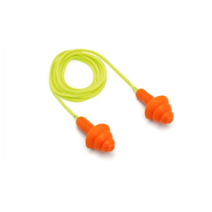 PYRAMEX SAFETY PRODUCTS Reusable Earplugs - Orange, Corded, Nrr 24db 