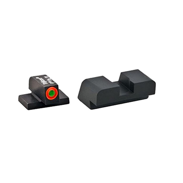 AmeriGlo Protector Sight Set - Black, Green Tritium Orange Front, Black Serrated Rear, All Springfield Xd Models 