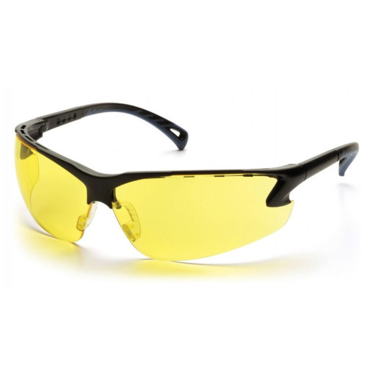 PYRAMEX SAFETY PRODUCTS Venture 3 Eye Protection - Amber Lens, Black Frame 