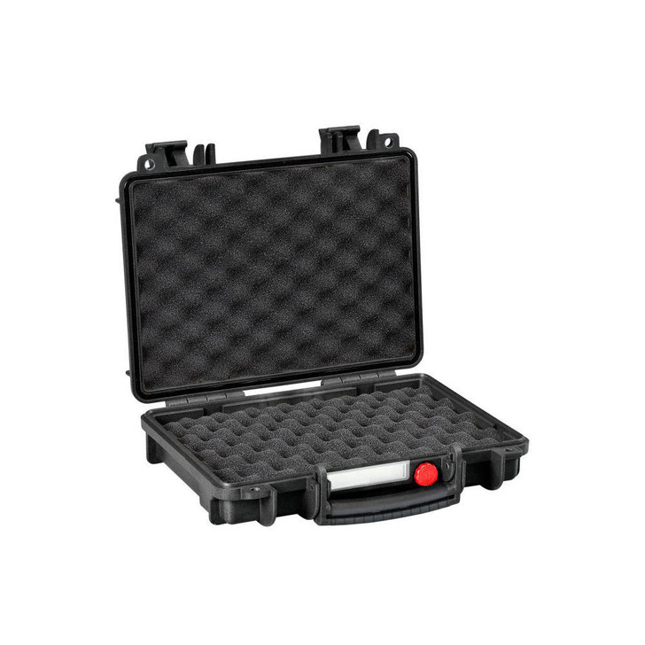 EXPLORER CASE Tactical Double Pistol Case - Black W/ Convoluted Foam, 12" L X 10" W X 2" D 