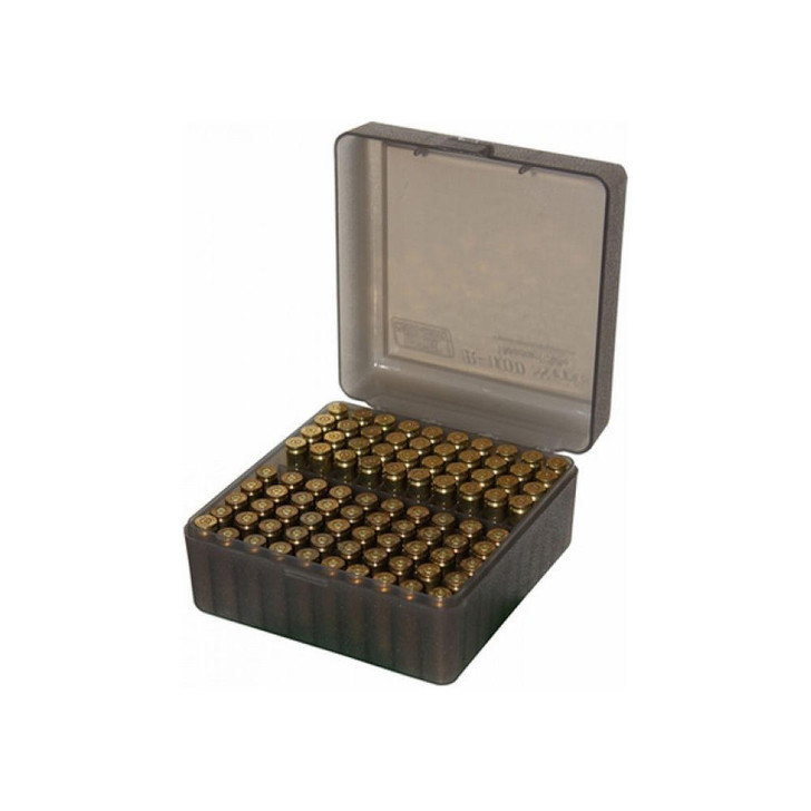 MTM Case-Gard Flip-top Ammo Box - Clear Smoke, 223 Rem, 100/rd 