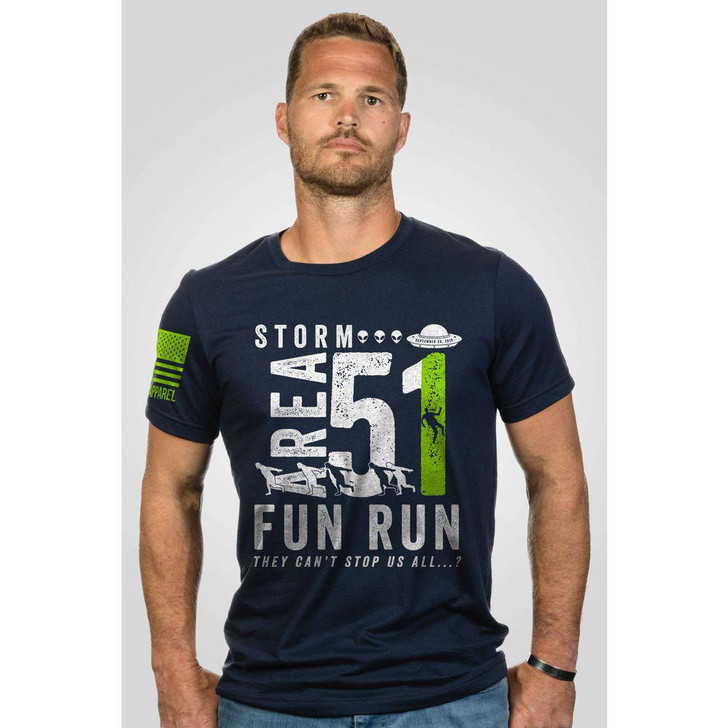 Nine Line Apparel Storm Area 51 Fun Run T-shirt - Navy - Small 