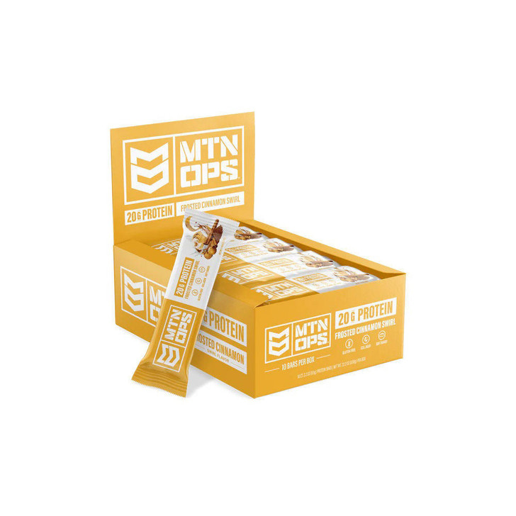 MTN OPS Performance Protein Bars - Frosted Cinnamon Swirl, 10/bx 