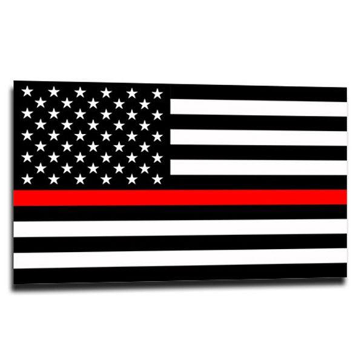 Thin Silver Line American Sticker, 4 x 6 Inches