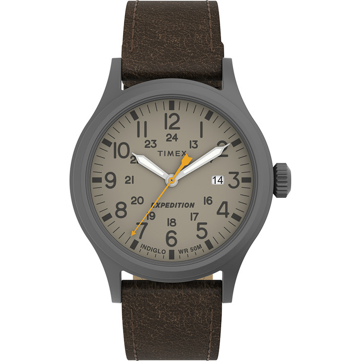 Timex Expedition® Scout™ - Khaki Dial - Brown Leather Strap