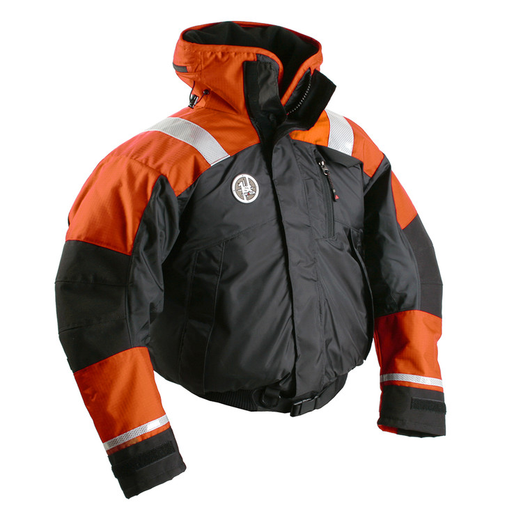 First Watch AB-1100 Flotation Bomber Jacket - Hi-Vis Orange/Black - Medium