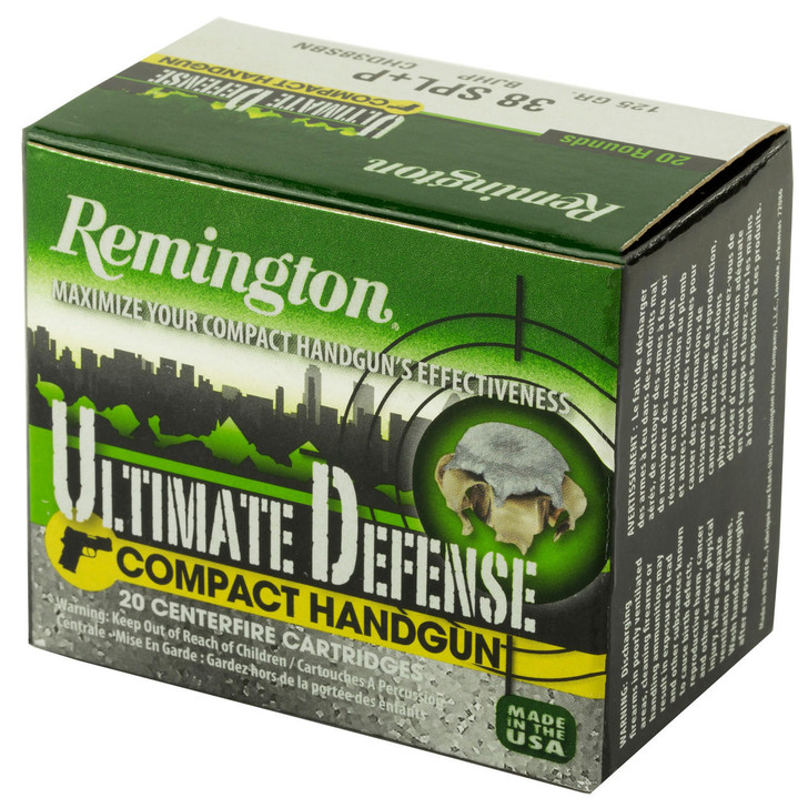 Remington Rem Cmp Def 38spl +p 125gr Bjhp 20/ 