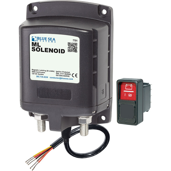 Blue Sea 7701 ML-Series Solenoid w/Contura Switch 12VDC