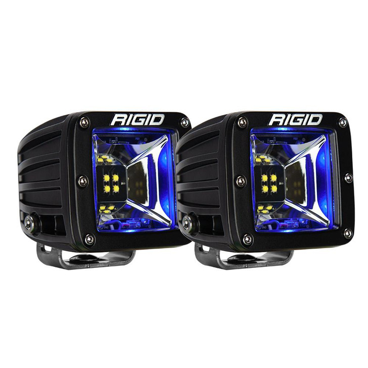  RIGID Industries Radiance Scene Lights - Surface Mount Pair - Black w/Blue LED Backlight 