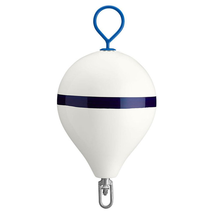 Polyform U.S. Polyform 17" CM Mooring Buoy w/Steel Iron - White Blue Stripe 