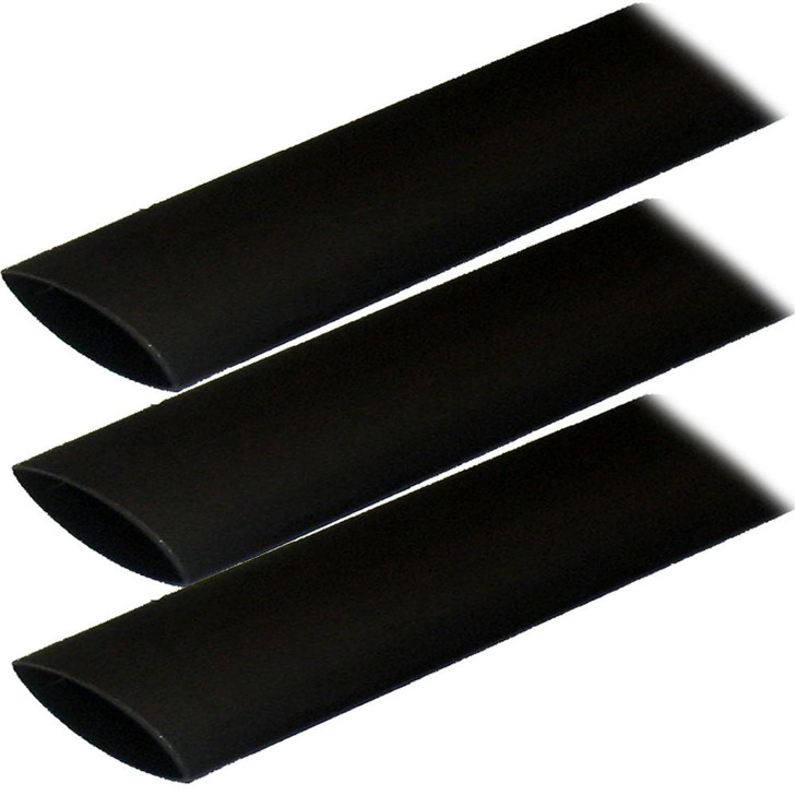  Ancor Adhesive Lined Heat Shrink Tubing (ALT) - 1" x 12" - 3-Pack - Black 