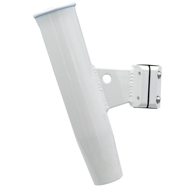  C.E. Smith Aluminum Vertical Clamp-On Rod Holder 1-5/16" OD White Powdercoat w/Sleeve 