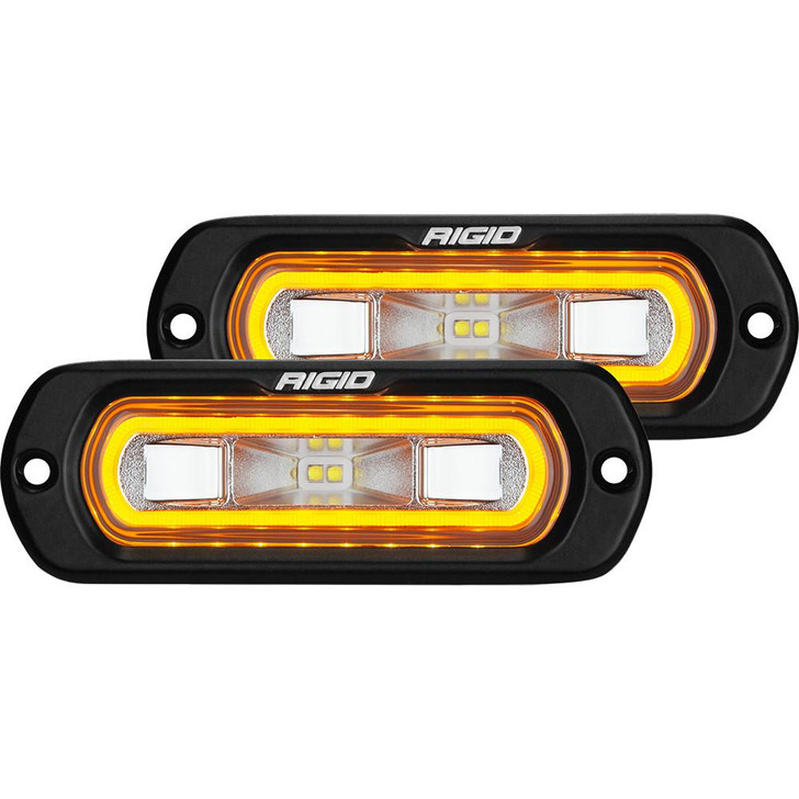  RIGID Industries SR-L Series Flush Mount Spreader Light - Black Housing - Amber Halo 