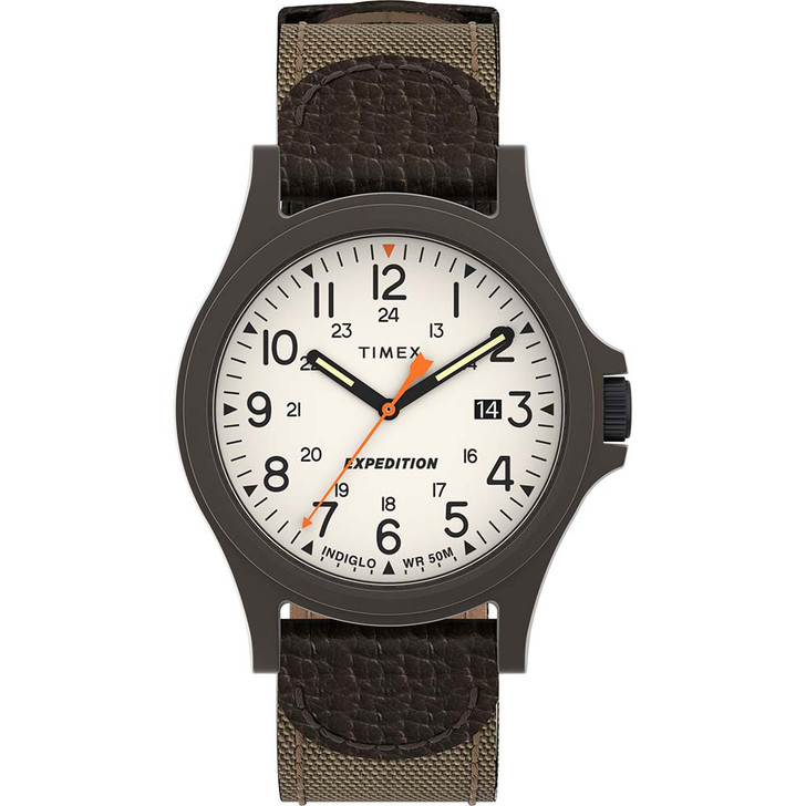 Timex Expedition Acadia Watch - Brown Natural Dial - Brown Strap