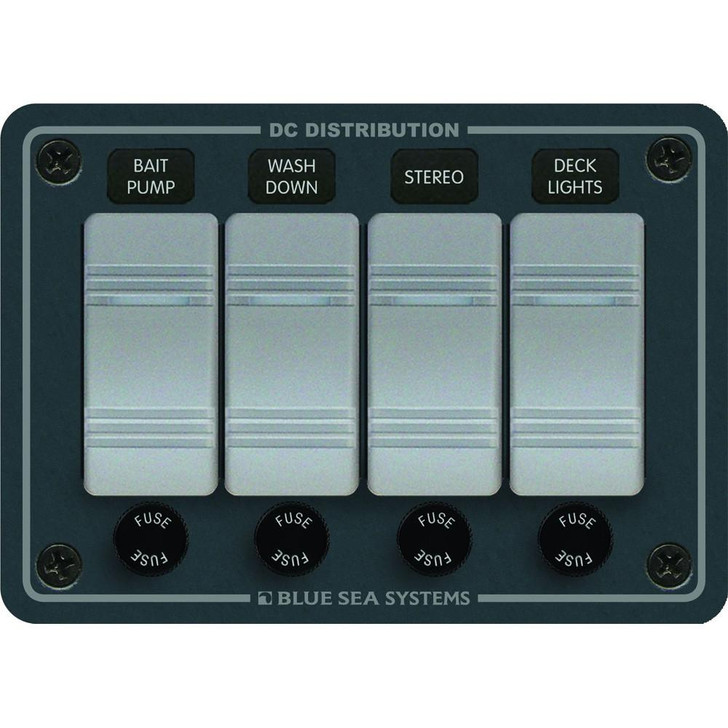 Blue Sea Systems Blue Sea 8262 Waterproof Panel 4 Position - Slate Grey 