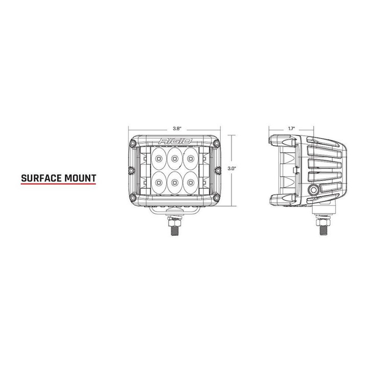  RIGID Industries D-SS PRO Flood LED Surface Mount - Pair - White 