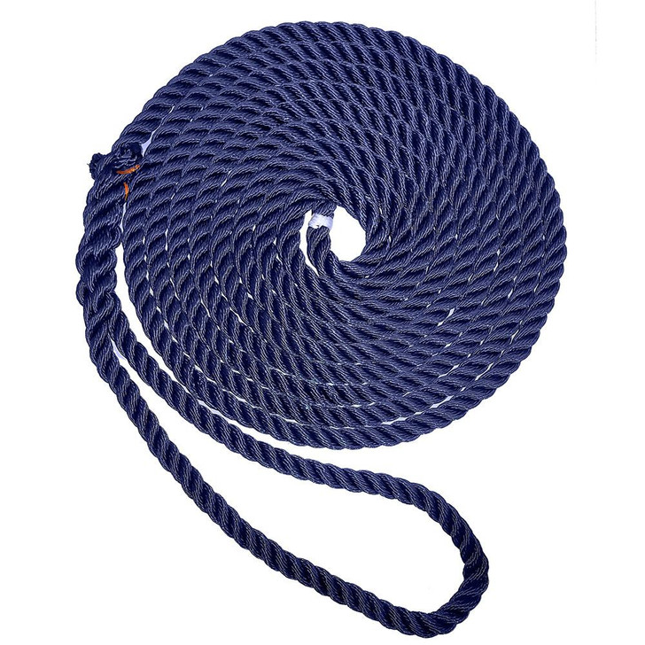  New England Ropes 1/2" Premium 3-Strand Dock Line - Navy Blue - 25' 