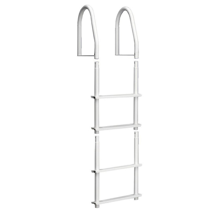  Dock Edge Fixed 4 Step Ladder Bright White Galvalume 