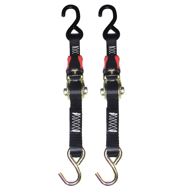  Rod Saver Rubber Ratchet Tie-Down - 1" x 6' - Pair 