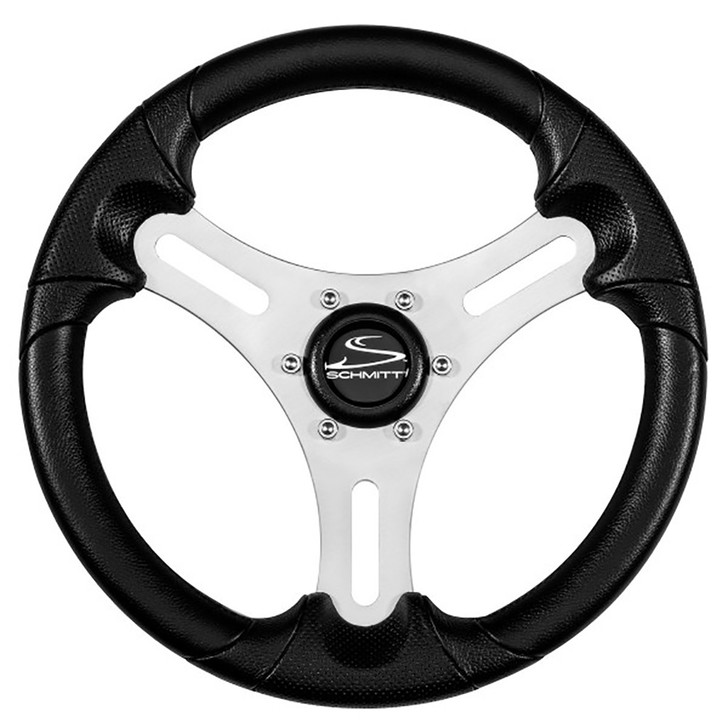 Schmitt Marine Torcello Lite 13" Wheel - Black Polyurethane Wheel w/Silver Spokes & Black Cap- 3/4" Tapered Shaft