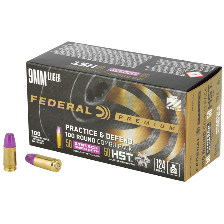 Federal Fed Prctc & Dfnd 9mm Hst/syn 124gr 