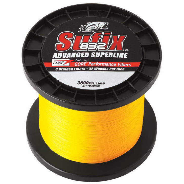 Sufix 832® Advanced Superline® Braid - 30lb - Hi-Vis Yellow - 3500 yds