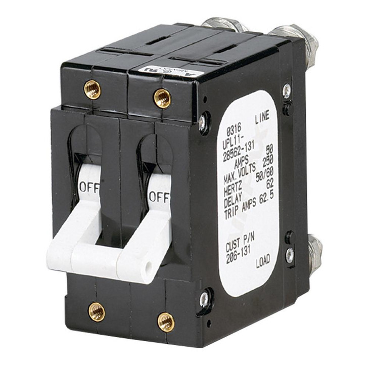  Paneltronics 'C' Frame Magnetic Circuit Breaker - 60 Amp - Double Pole - White 