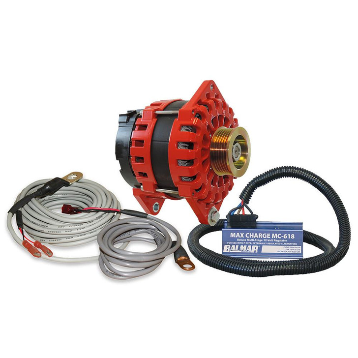  Balmar Alternator 250 AMP Kit 12V 3.15" Dual Foot Saddle K6 Pulley Regulator & Temp Sensor 
