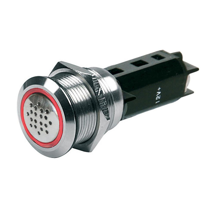 BEP Marine BEP 12V Buzzer w/Red LED Warning Light - Stainless Steel 