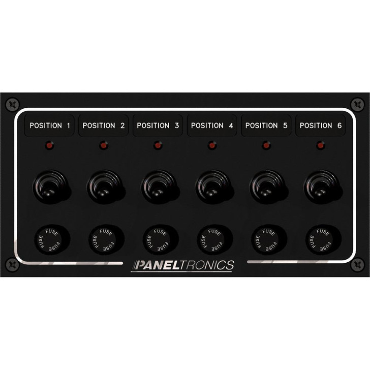  Paneltronics Waterproof Panel - DC 6-Position Toggle Switch & Fuse w/LEDs 