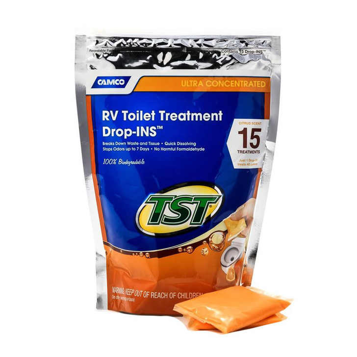  Camco TST Orange RV Toilet Treatment Drop-Ins *15-Pack 