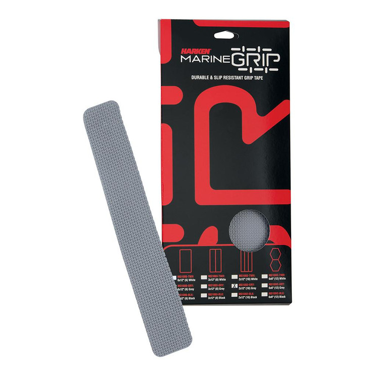  Harken Marine Grip Tape - 2 x 12" - Grey - 10 Pieces 