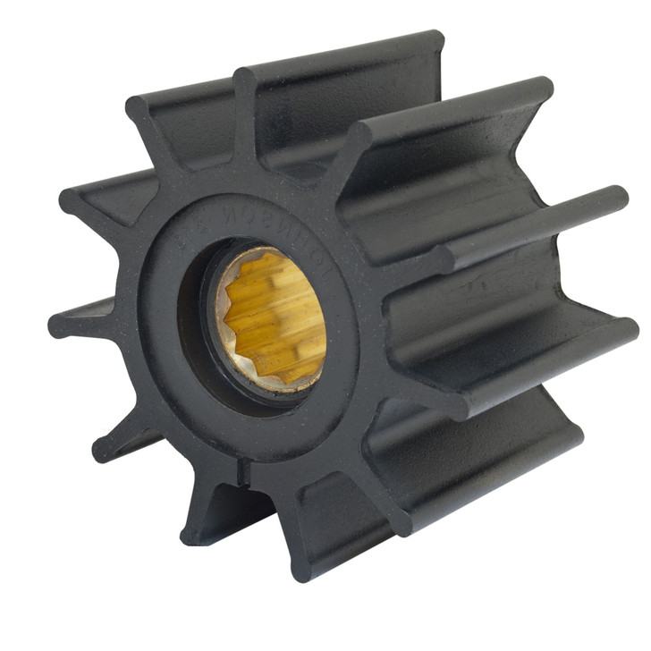 Jabsco Impeller Kit - 12 Blade - Neoprene - 3-¾" Diameter - Brass Insert - Spline Drive