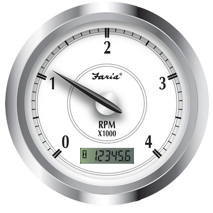 Faria Beede Instruments Faria Newport SS 4" Tachometer w/Hourmeter f/Diesel w/Magnetic Pick-Up - 4000 RPM 