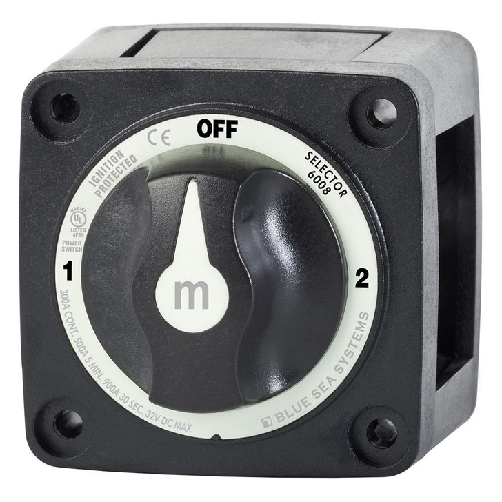 Blue Sea Systems Blue Sea 6008200 m-Series Selector 3 Position Battery Switch - Black 