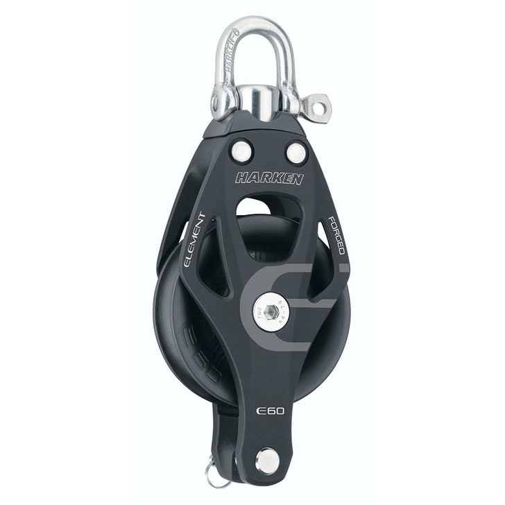  Harken 60mm Single Aluminum Element Block w/Swivel & Becket 