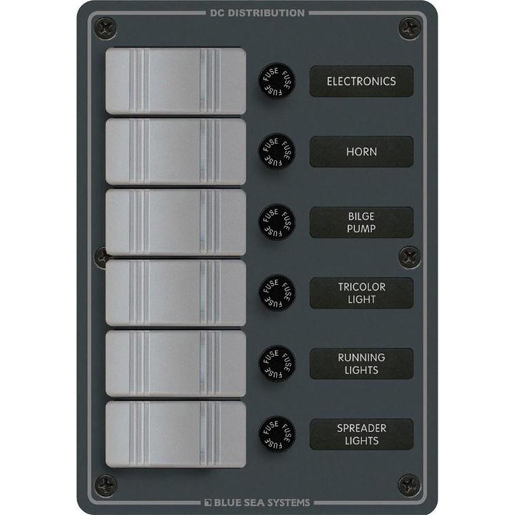 Blue Sea Systems Blue Sea 8053 Slate Grey - 6 Position - Vertical 